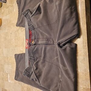 Lot of 2 pairs of Coleman double layered work pants black with plad lining